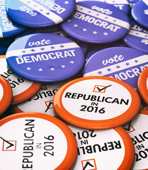 Election: Republican Verus Democrat Buttons