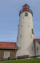 Lighthouse in Urk at the coast of the IJsselmeer