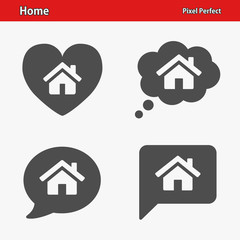 Home Icons. Professional, pixel perfect icons optimized for both large and small resolutions. EPS 8 format.