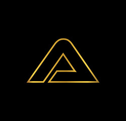 A letter gold line neon