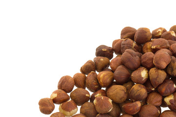Heap of old hazelnuts