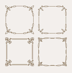 Set of four elegant calligraphic vector frames
