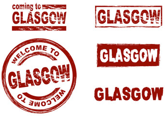 Ink stamp set city Glasgow