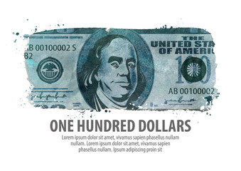 Money. one hundred dollars. vector illustration