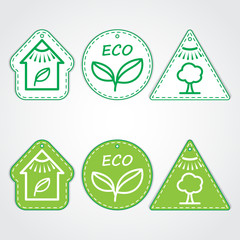 Set of eco tags