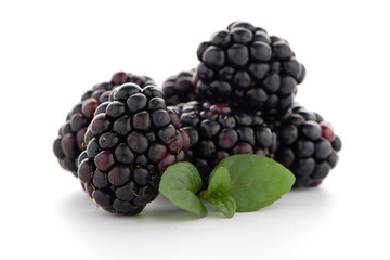 Blackberries with leaves