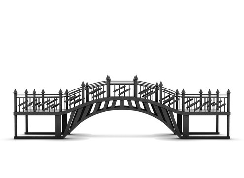 Metal bridge isolated on a white background. 3d rendering