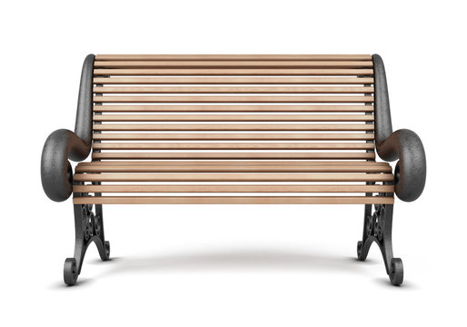 Park bench isolated on white background. 3d render image