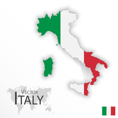 Fototapeta premium Italy ( Italian Republic ) ( flag and map ) ( transportation and tourism concept )