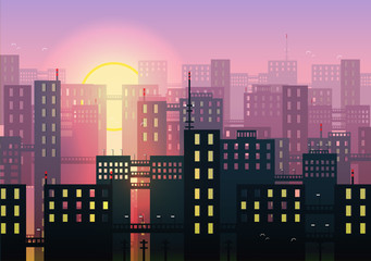 Fototapeta na wymiar City Skylines - Vector Illustration