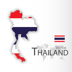 Fototapeta premium Thailand ( flag and map )( Transportation and tourism concept ), thailand is one of AEC ( ASEAN Economic Community )