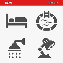 Fototapeta premium Hotel Icons. Professional, pixel perfect icons optimized for both large and small resolutions. EPS 8 format.