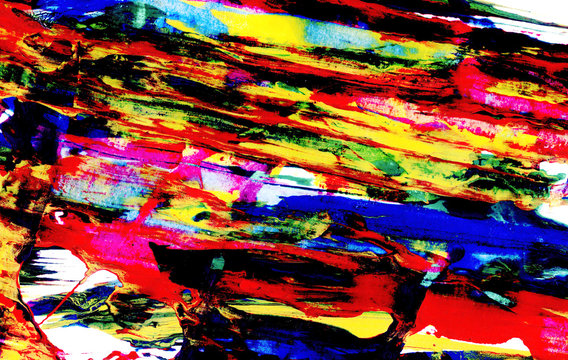 Bright abstract diagonal smears of paint