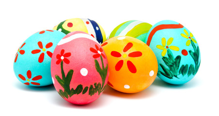 Perfect colorful handmade easter eggs