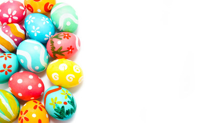 Fototapeta na wymiar Perfect colorful handmade easter eggs