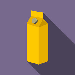 Milk or juice carton box flat icon