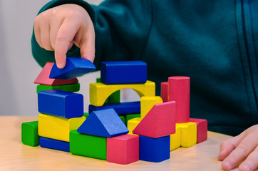 children developing logic game cubes. Games kindergarten