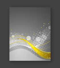 Business flyer template, brochure, cover design or corporate banner. Abstract vector wavy background.