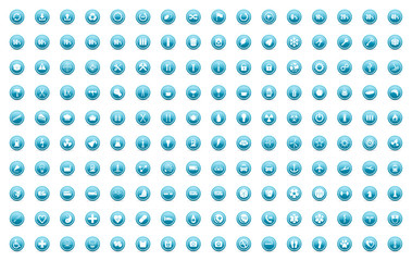 business and technology internet vector blue icons set