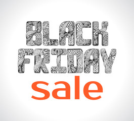 Vector Black friday sale painted decorative fonts