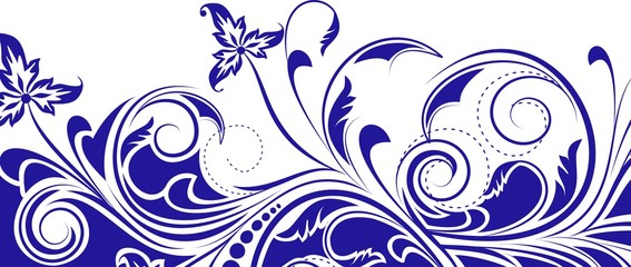 Floral background with decorative branch. Vector illustration.