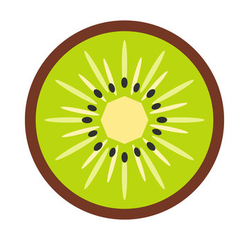 kiwi fruit slice green brown circle clip art preview