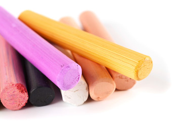 Sticks of pastel colored chalk