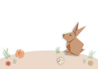 Easter Greetings - rabbit - bunny - background - isolated