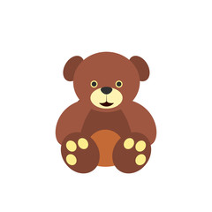 Bear toy flat icon