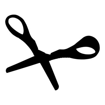 black scissors on white background