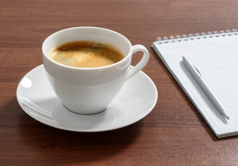 Cup of aromatic coffee americano