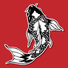 koi fish; ying yang symbol