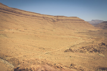 Fototapeta na wymiar A pair of rocks in the Atlas Mountain range.