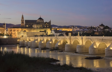 Fototapeta na wymiar Roman bridge and Mosque of Cordoba - Spain