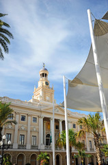 Ayuntamiento de Cádiz en la Plaza de San Juan de Dios, España