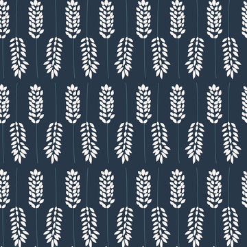 Seamless pattern design with hand drawn flowers and floral eleme