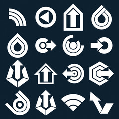 Vector monochrome flat business and corporate graphic symbols 