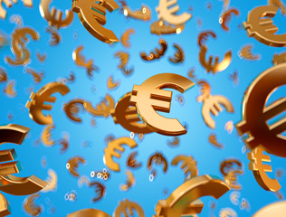 Golden euro signs raining.