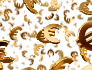 Golden euro signs raining.