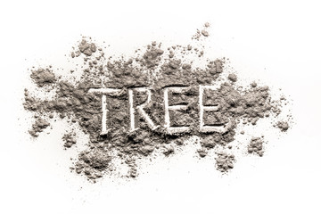 Word tree written in ash
