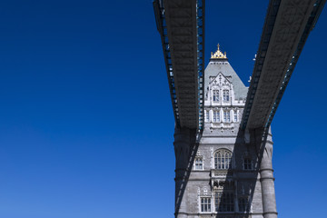 Fototapeta na wymiar Tower Bridge London, GB, with blue sky