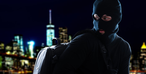 Thief escaping in the night