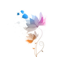 polygonal abstract flower, isolated vector illustation
