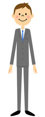 スーツの男性（全身）　直立