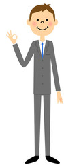 スーツの男性（全身）　OK