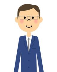 スーツの男性（上半身）　直立