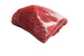 Big piece of Beef as isolated on white surface