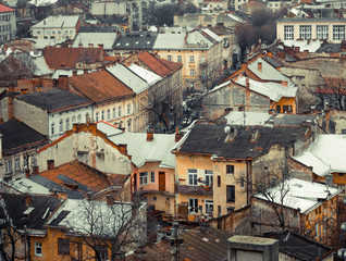 Town roofs - architectural background of cityscape.