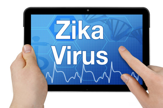 Tablet mit Touchscreen und Interface mit Zika Virus