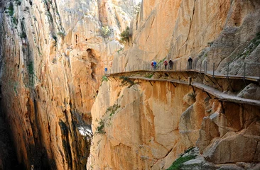 Papier Peint photo Canyon Caminito del Rey dans les gorges de Gaitanes, Álora, province de Malaga, Espagne